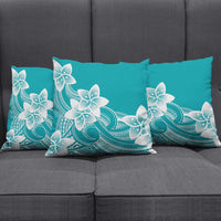 Polynesian Plumeria Flowers Tribal Pillow Cover Pacific Tattoo Teal Style LT9 - Polynesian Pride