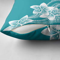 Polynesian Plumeria Flowers Tribal Pillow Cover Pacific Tattoo Teal Style LT9 - Polynesian Pride