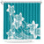 Polynesian Plumeria Flowers Tribal Shower Curtain Pacific Tattoo Teal Style - Polynesian Pride