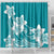 Polynesian Plumeria Flowers Tribal Shower Curtain Pacific Tattoo Teal Style - Polynesian Pride