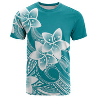 Polynesian Plumeria Flowers Tribal T Shirt Pacific Tattoo Teal Style LT9 Teal - Polynesian Pride