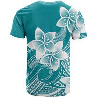 Polynesian Plumeria Flowers Tribal T Shirt Pacific Tattoo Teal Style LT9 - Polynesian Pride