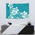 Polynesian Plumeria Flowers Tribal Tapestry Pacific Tattoo Teal Style - Polynesian Pride