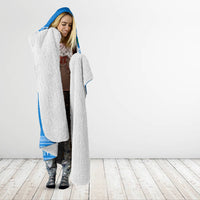 Personalised Fiji Marau Na Kerisimasi Hooded Blanket Merry Christmas Tapa Pattern Blue Style LT9 - Polynesian Pride