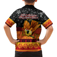 PNG Hamamas Krismas Kid Hawaiian Shirt Papua New Guinea Bird Of Paradise Merry Christmas Black Style LT9 - Polynesian Pride