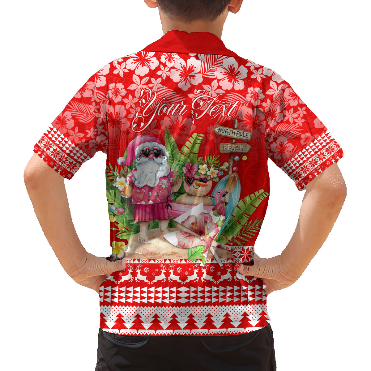 Personalised Hawaii Mele Kalikimaka Family Matching Off Shoulder Maxi Dress and Hawaiian Shirt Santa Beach Merry Christmas LT9 - Polynesian Pride