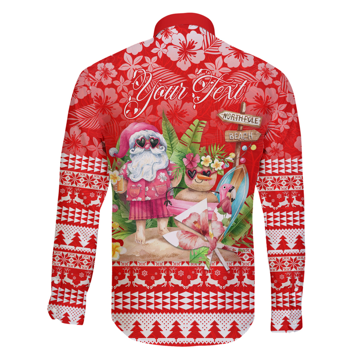 Personalised Hawaii Mele Kalikimaka Family Matching Short Sleeve Bodycon Dress and Hawaiian Shirt Santa Beach Merry Christmas LT9 - Polynesian Pride