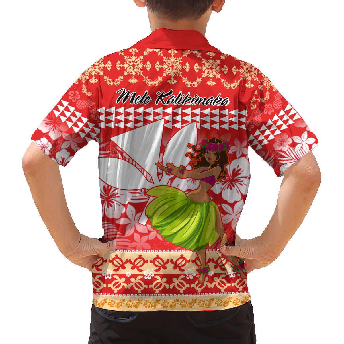 Hawaii Mele Kalikimaka Family Matching Tank Maxi Dress and Hawaiian Shirt Santa Claus and Hula Dancing Merry Christmas LT9 - Polynesian Pride