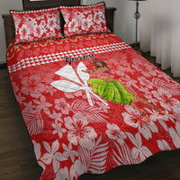 Personalised Hawaii Mele Kalikimaka Quilt Bed Set Santa Claus and Hula Dancing Merry Christmas LT9 - Polynesian Pride