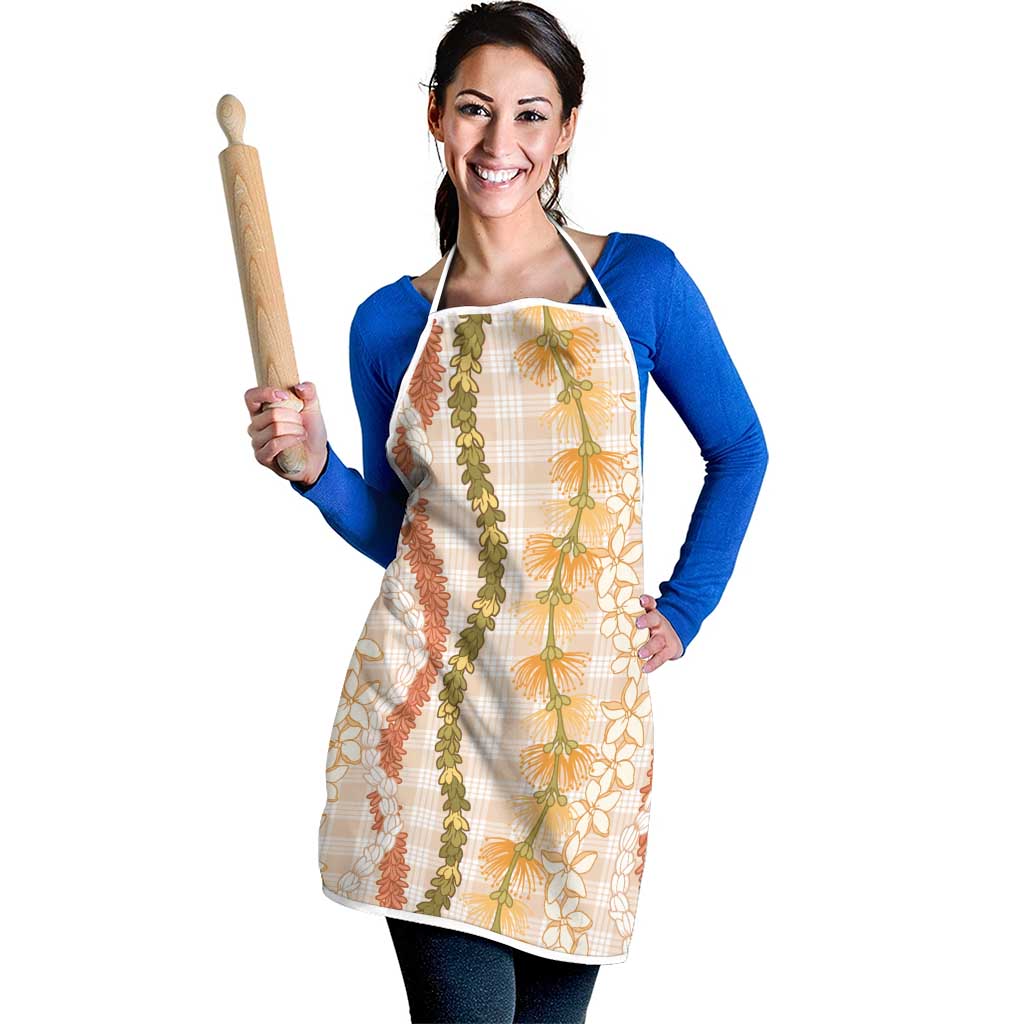 Hawaiian Ohia Lehua Lei Apron Plaid Palaka Ahiehie Pattern LT9 - Polynesian Pride