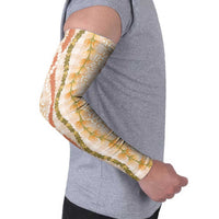 Hawaiian Ohia Lehua Lei Arm Sleeves Plaid Palaka Ahiehie Pattern - Polynesian Pride