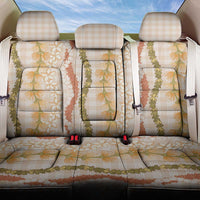 Hawaiian Ohia Lehua Lei Back Car Seat Cover Plaid Palaka Ahiehie Pattern LT9 One Size Beige - Polynesian Pride
