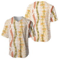 Hawaiian Ohia Lehua Lei Baseball Jersey Plaid Palaka Ahiehie Pattern - Polynesian Pride
