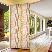 Hawaiian Ohia Lehua Lei Door Cover Plaid Palaka Ahiehie Pattern - Polynesian Pride
