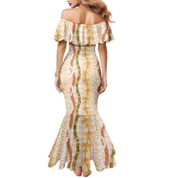 Hawaiian Ohia Lehua Lei Family Matching Mermaid Dress and Hawaiian Shirt Plaid Palaka Ahiehie Pattern LT9 - Polynesian Pride