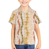 Hawaiian Ohia Lehua Lei Family Matching Off Shoulder Short Dress and Hawaiian Shirt Plaid Palaka Ahiehie Pattern LT9 - Polynesian Pride