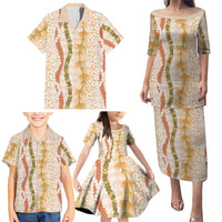 Hawaiian Ohia Lehua Lei Family Matching Puletasi and Hawaiian Shirt Plaid Palaka Ahiehie Pattern LT9 - Polynesian Pride