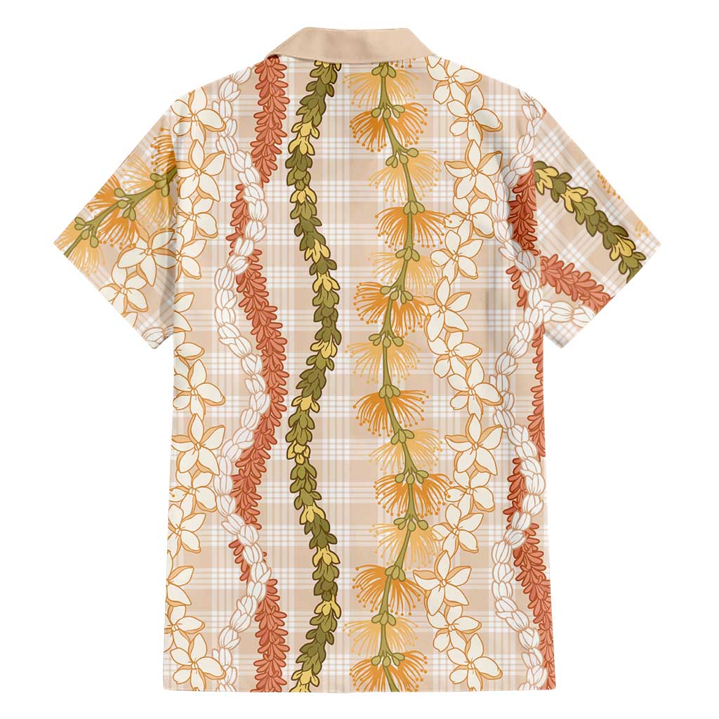 Hawaiian Ohia Lehua Lei Family Matching Tank Maxi Dress and Hawaiian Shirt Plaid Palaka Ahiehie Pattern LT9 - Polynesian Pride