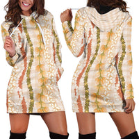 Hawaiian Ohia Lehua Lei Hoodie Dress Plaid Palaka Ahiehie Pattern LT9 - Polynesian Pride