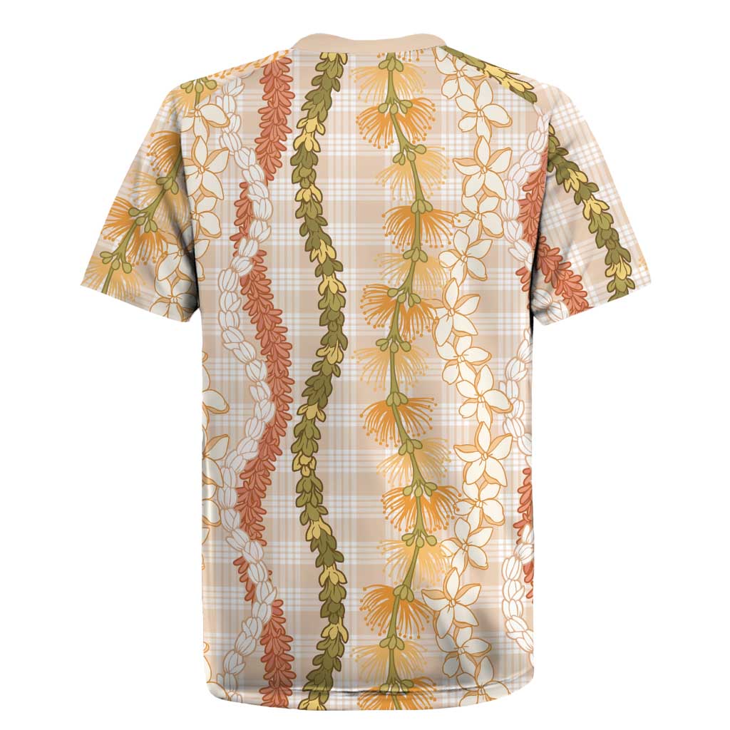 Hawaiian Ohia Lehua Lei Rugby Jersey Plaid Palaka Ahiehie Pattern - Polynesian Pride
