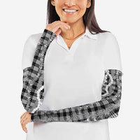 Hawaiian Ohia Lehua Lei Arm Sleeves Plaid Palaka Eleele Pattern - Polynesian Pride