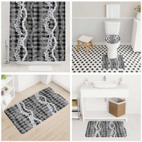 Hawaiian Ohia Lehua Lei Bathroom Set Plaid Palaka Eleele Pattern - Polynesian Pride