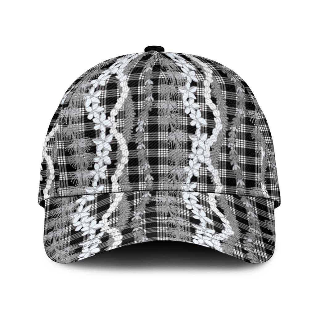 Hawaiian Ohia Lehua Lei Classic Cap Plaid Palaka Eleele Pattern - Polynesian Pride