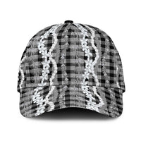 Hawaiian Ohia Lehua Lei Classic Cap Plaid Palaka Eleele Pattern - Polynesian Pride