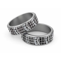 Hawaiian Ohia Lehua Lei Classic Ring Plaid Palaka Eleele Pattern - Polynesian Pride