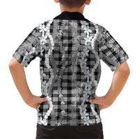 Hawaiian Ohia Lehua Lei Family Matching Off Shoulder Short Dress and Hawaiian Shirt Plaid Palaka Eleele Pattern LT9 - Polynesian Pride