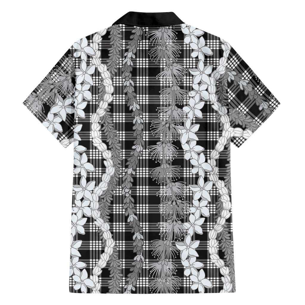 Hawaiian Ohia Lehua Lei Family Matching Tank Maxi Dress and Hawaiian Shirt Plaid Palaka Eleele Pattern LT9 - Polynesian Pride