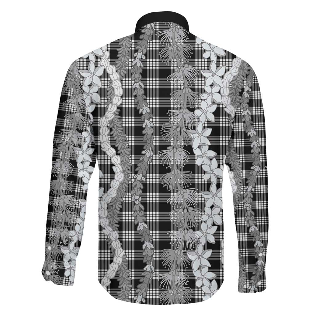 Hawaiian Ohia Lehua Lei Family Matching Tank Maxi Dress and Hawaiian Shirt Plaid Palaka Eleele Pattern LT9 - Polynesian Pride