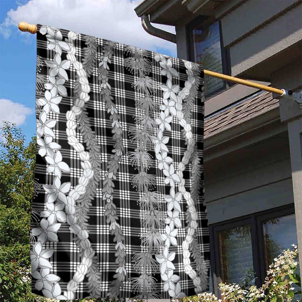 Hawaiian Ohia Lehua Lei Garden Flag Plaid Palaka Eleele Pattern - Polynesian Pride