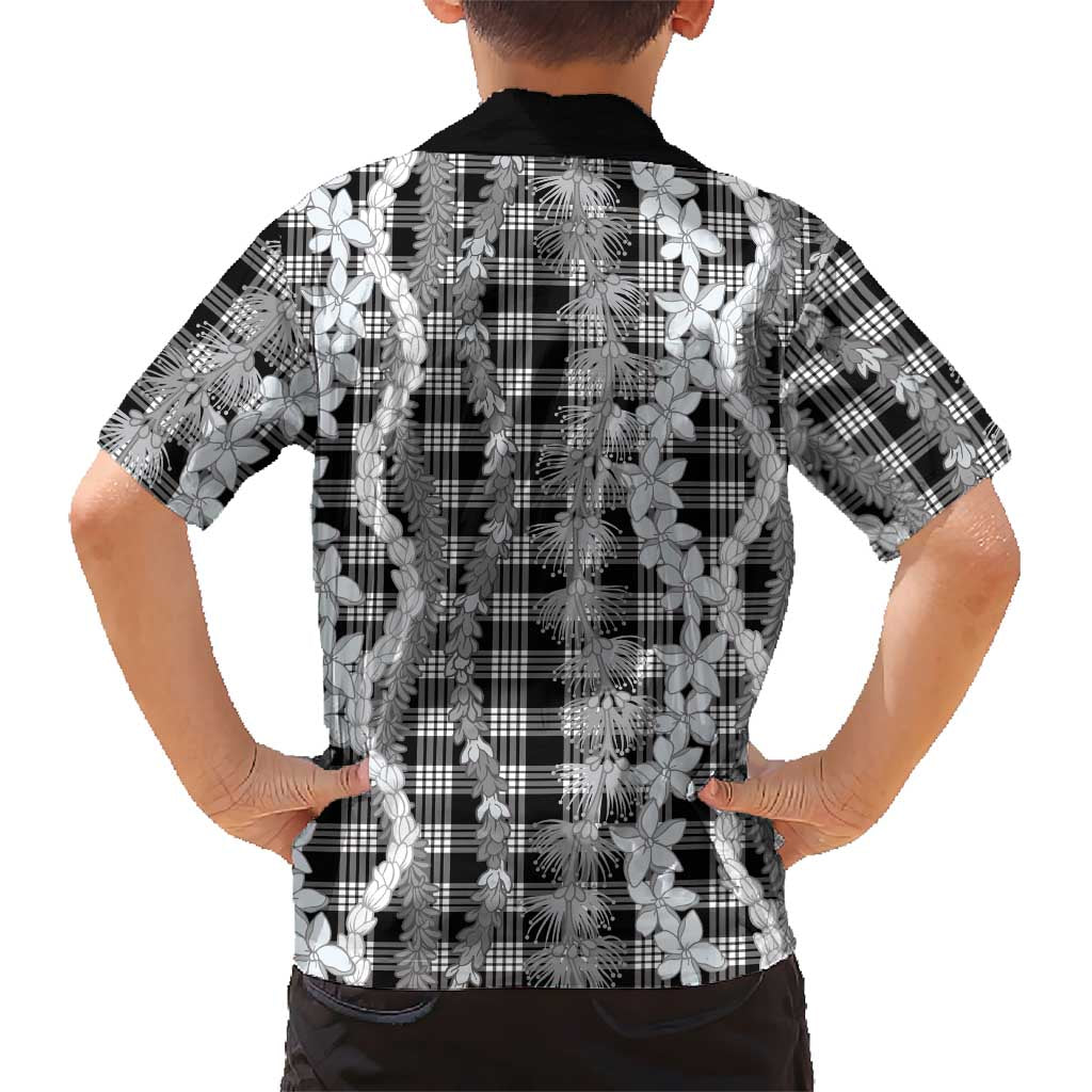 Hawaiian Ohia Lehua Lei Hawaiian Shirt Plaid Palaka Eleele Pattern - Polynesian Pride