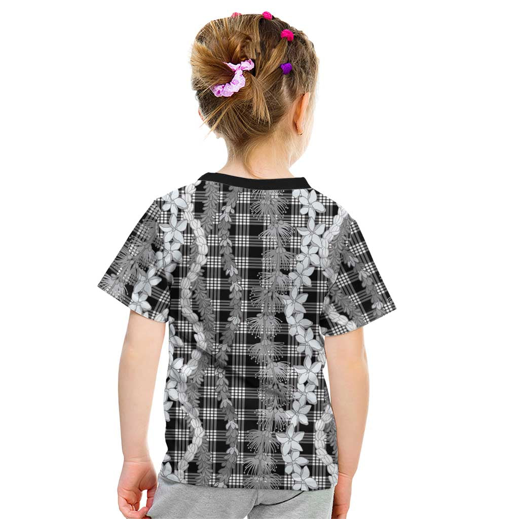 Hawaiian Ohia Lehua Lei Kid T Shirt Plaid Palaka Eleele Pattern LT9 - Polynesian Pride