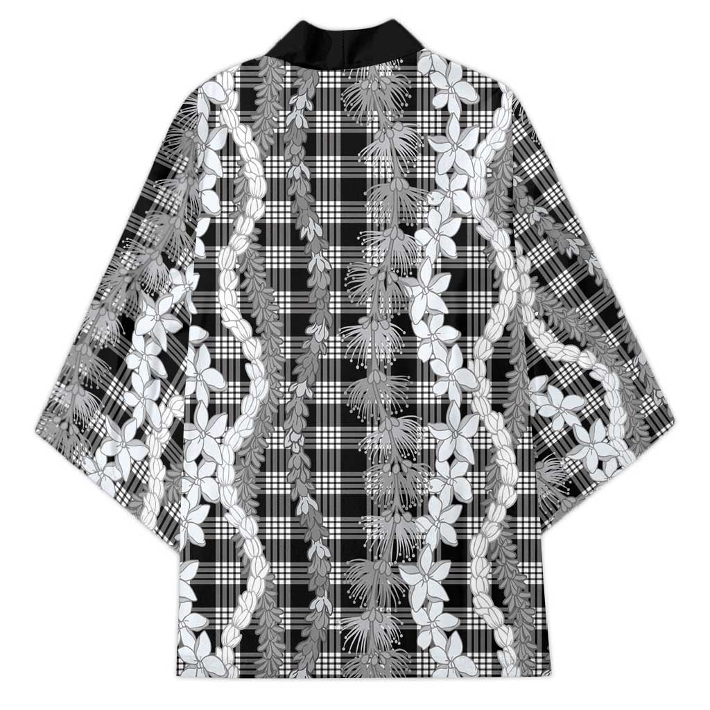Hawaiian Ohia Lehua Lei Kimono Plaid Palaka Eleele Pattern - Polynesian Pride