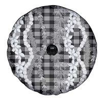 Hawaiian Ohia Lehua Lei Spare Tire Cover Plaid Palaka Eleele Pattern - Polynesian Pride