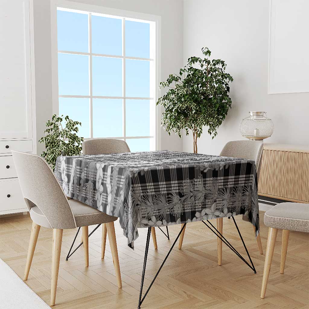 Hawaiian Ohia Lehua Lei Tablecloth Plaid Palaka Eleele Pattern - Polynesian Pride