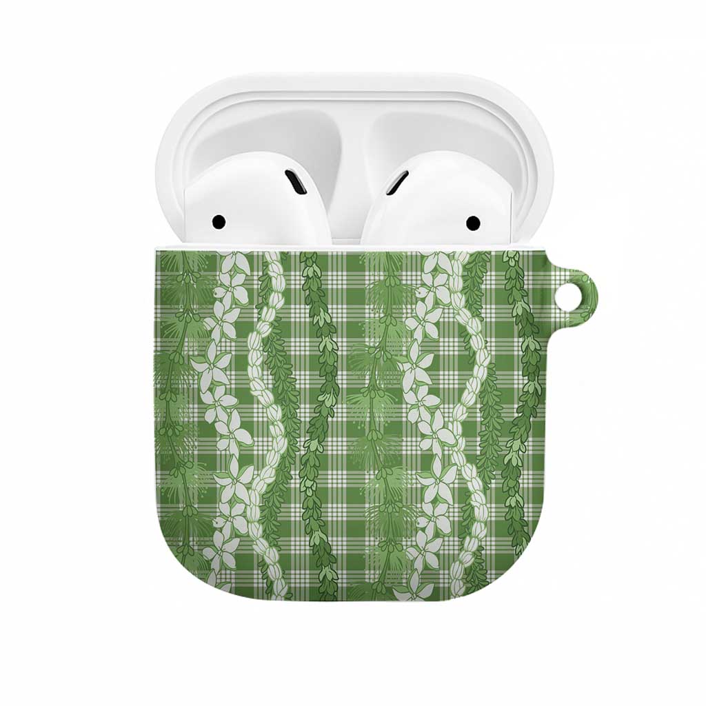 Hawaiian Ohia Lehua Lei AirPods Case Plaid Palaka Omaomao Pattern - Polynesian Pride