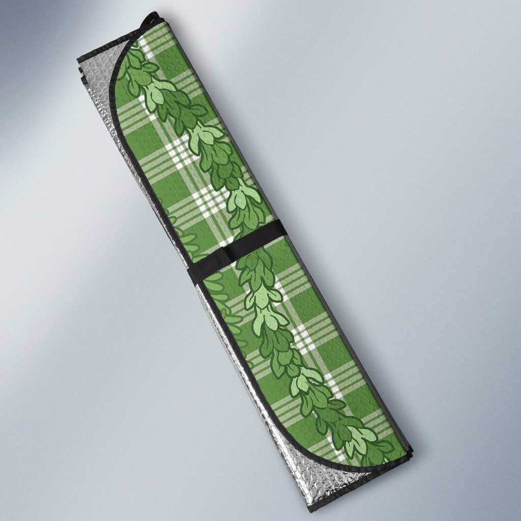 Hawaiian Ohia Lehua Lei Auto Sun Shade Plaid Palaka Omaomao Pattern LT9 - Polynesian Pride