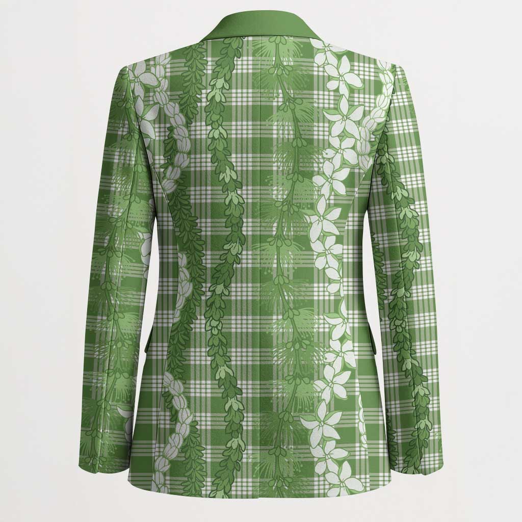 Hawaiian Ohia Lehua Lei Blazer Plaid Palaka Omaomao Pattern LT9 - Polynesian Pride