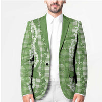 Hawaiian Ohia Lehua Lei Blazer Plaid Palaka Omaomao Pattern LT9 - Polynesian Pride
