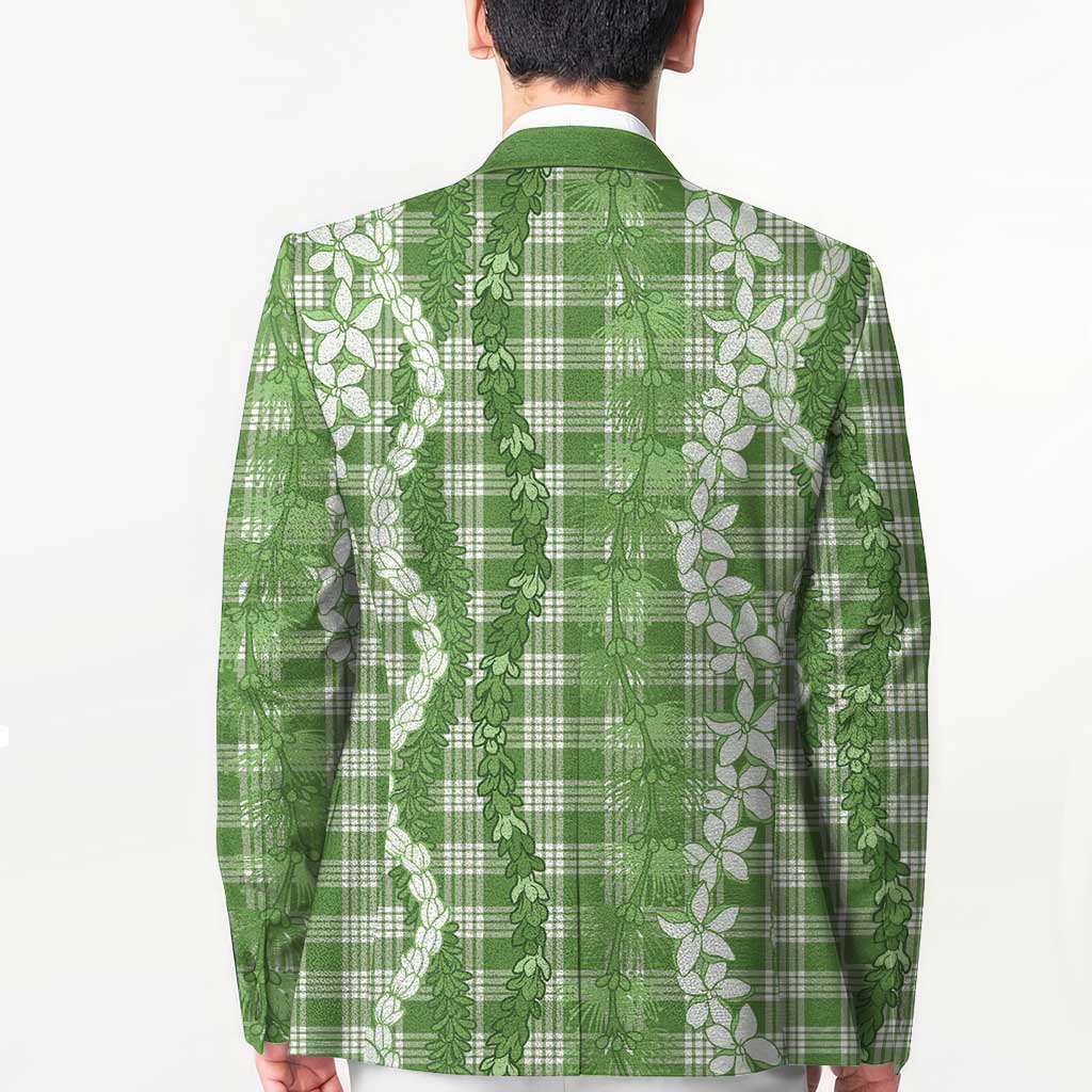 Hawaiian Ohia Lehua Lei Blazer Plaid Palaka Omaomao Pattern LT9 - Polynesian Pride