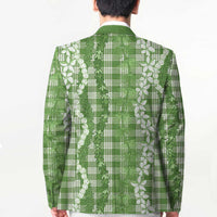 Hawaiian Ohia Lehua Lei Blazer Plaid Palaka Omaomao Pattern LT9 - Polynesian Pride
