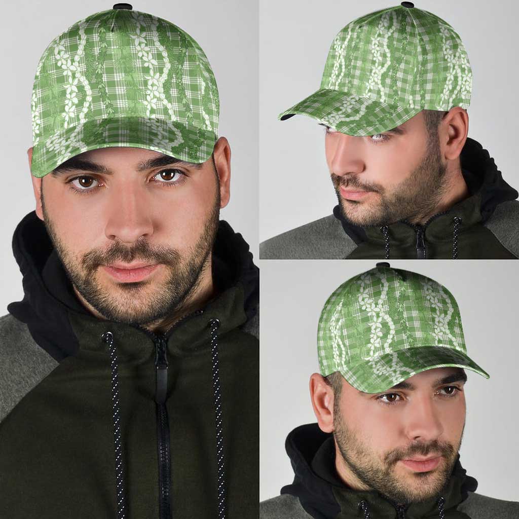 Hawaiian Ohia Lehua Lei Classic Cap Plaid Palaka Omaomao Pattern - Polynesian Pride