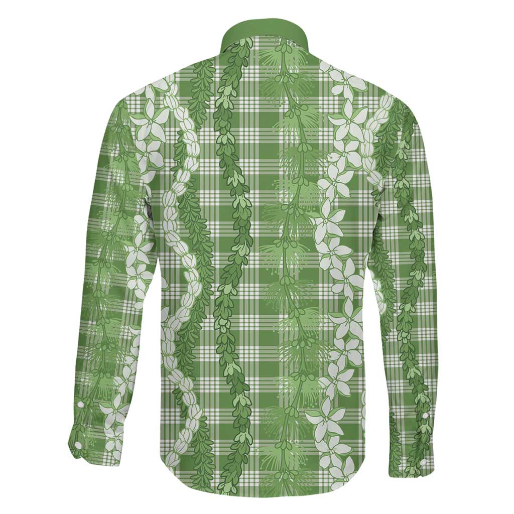 Hawaiian Ohia Lehua Lei Family Matching Mermaid Dress and Hawaiian Shirt Plaid Palaka Omaomao Pattern LT9 - Polynesian Pride