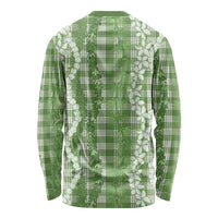 Hawaiian Ohia Lehua Lei Long Sleeve Shirt Plaid Palaka Omaomao Pattern - Polynesian Pride