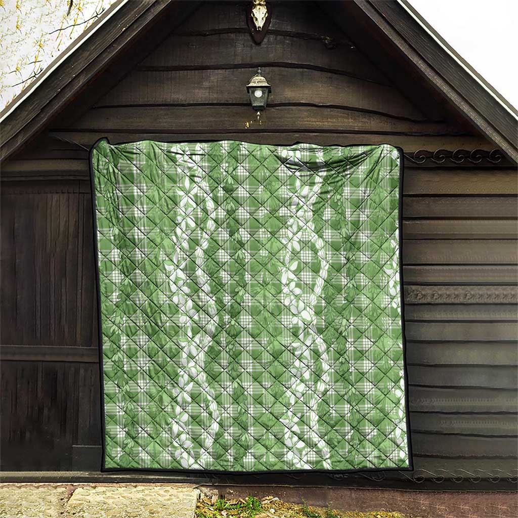 Hawaiian Ohia Lehua Lei Quilt Plaid Palaka Omaomao Pattern - Polynesian Pride