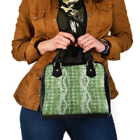 Hawaiian Ohia Lehua Lei Shoulder Handbag Plaid Palaka Omaomao Pattern LT9 - Polynesian Pride