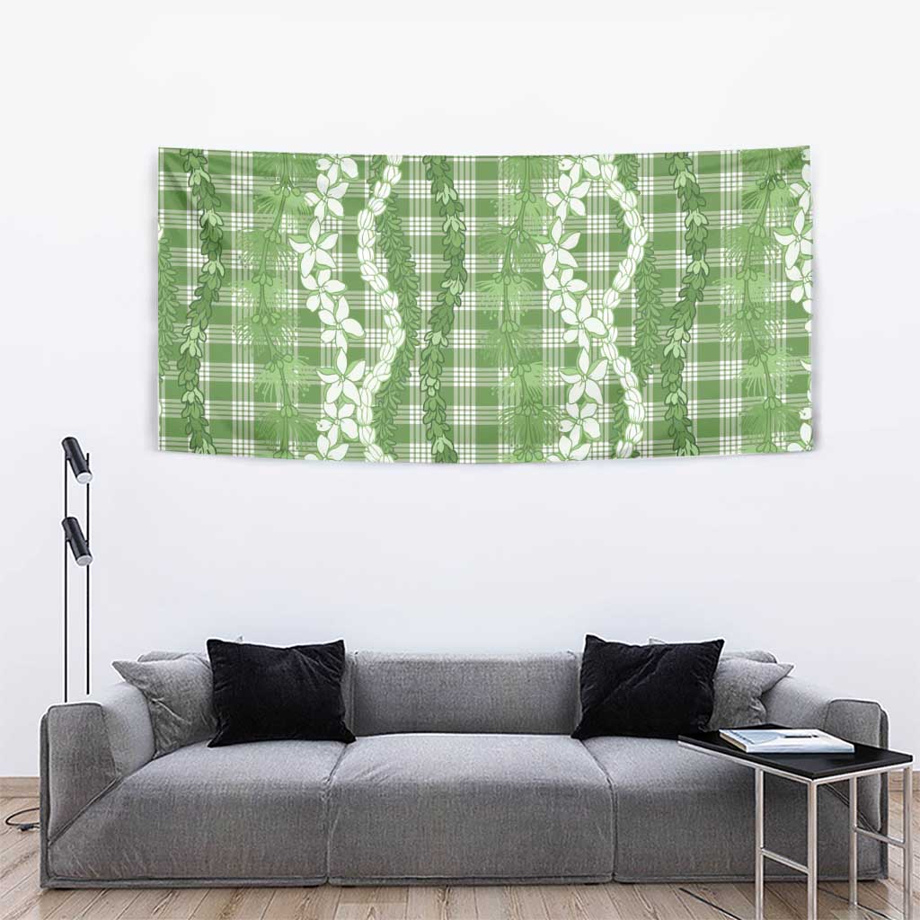 Hawaiian Ohia Lehua Lei Tapestry Plaid Palaka Omaomao Pattern - Polynesian Pride